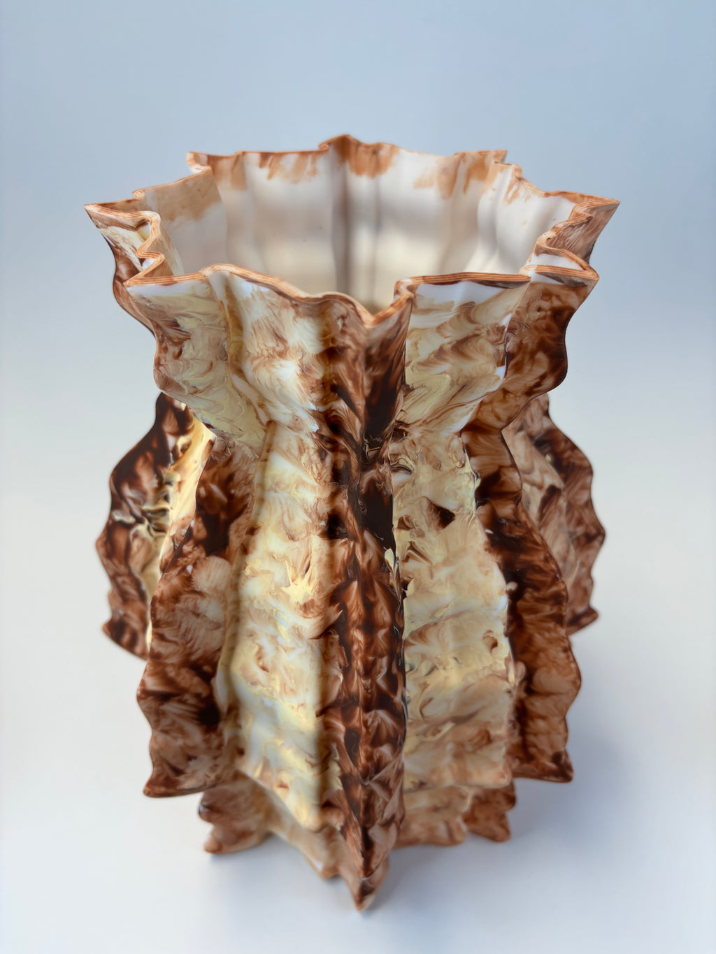 Decorative vase with a unique, layered design