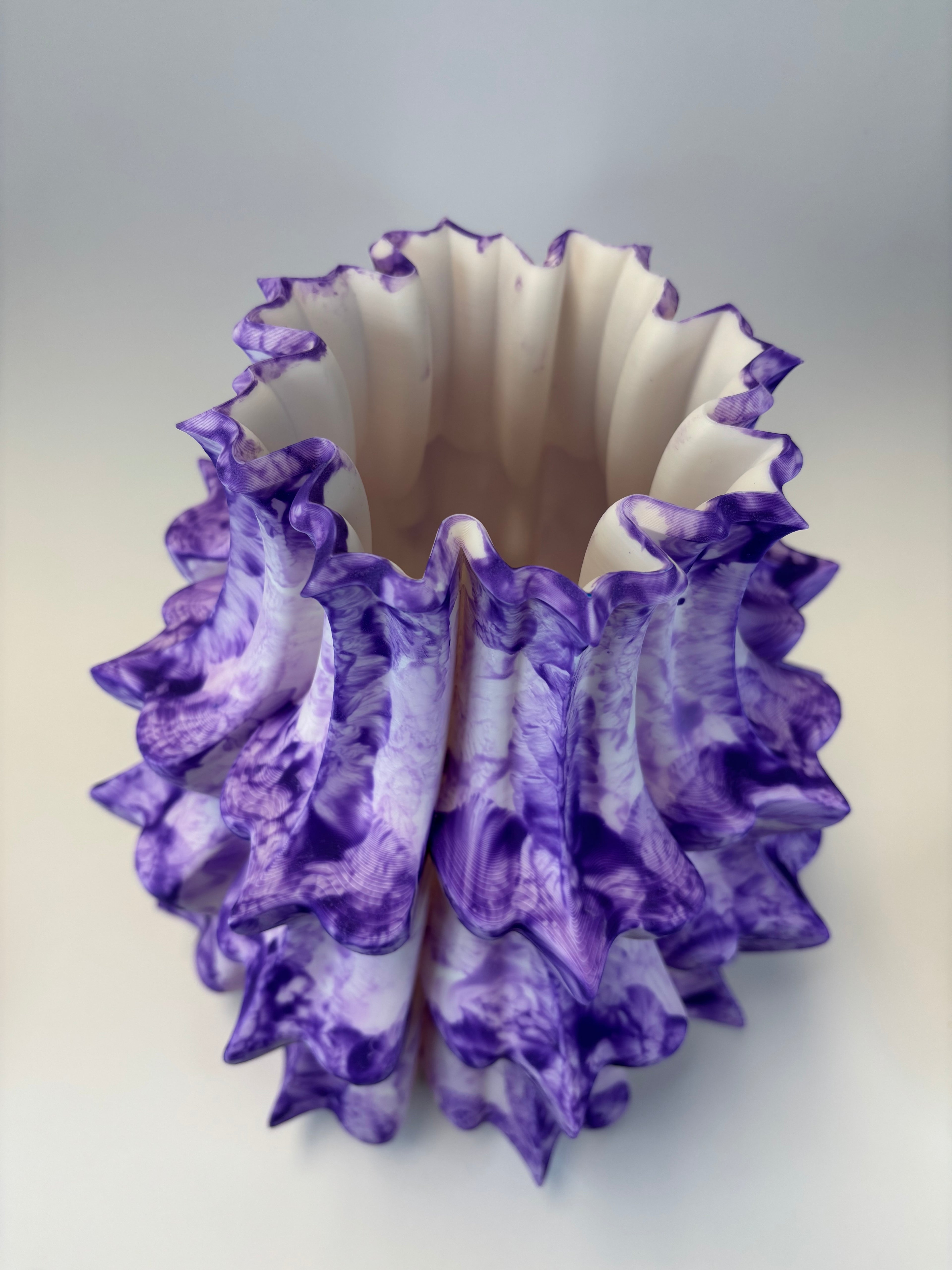 Purple and white vase