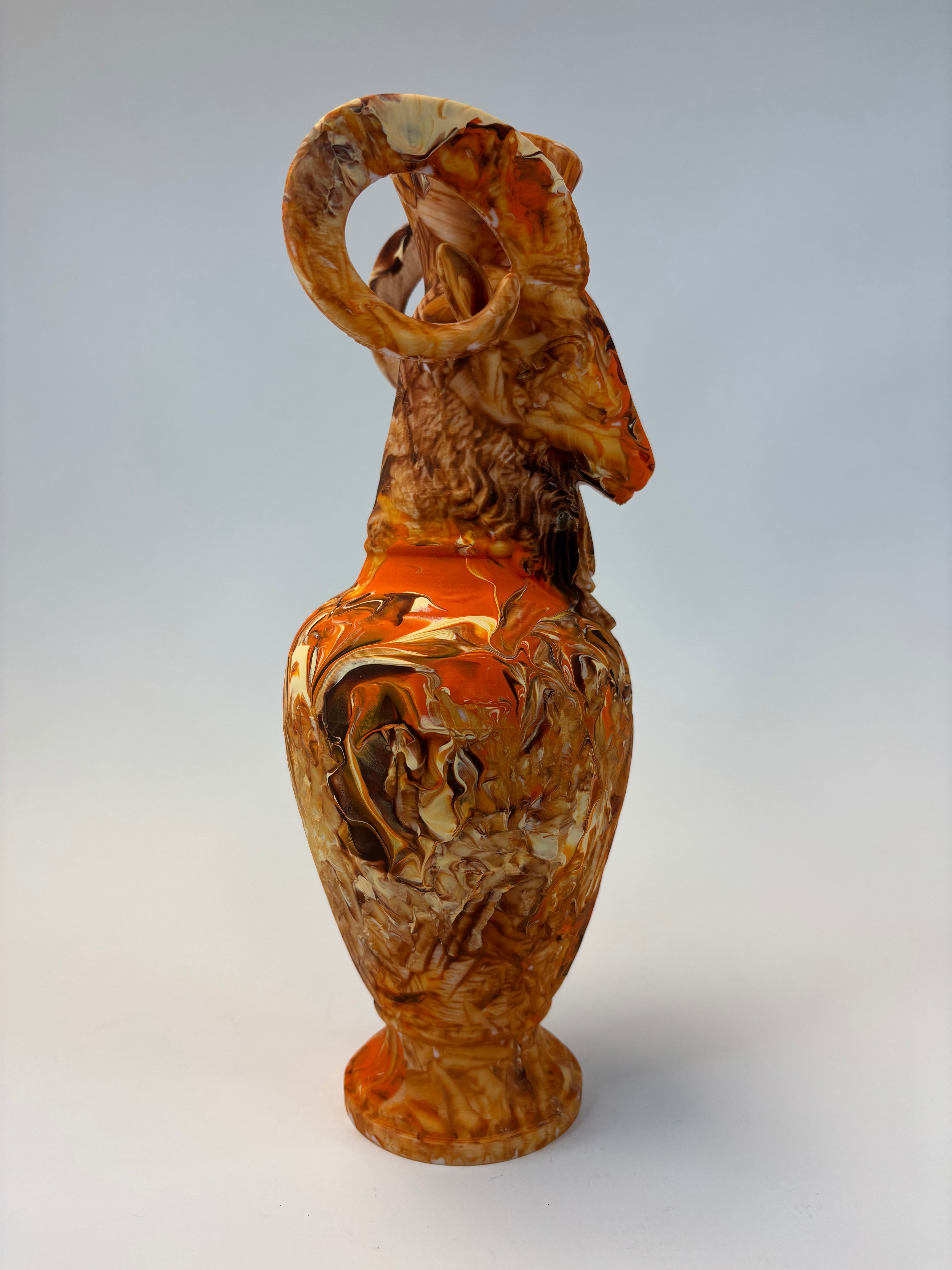 Decorative vase with artistic design on a white background