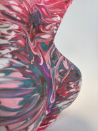 Colorful abstract pattern vase on a white background