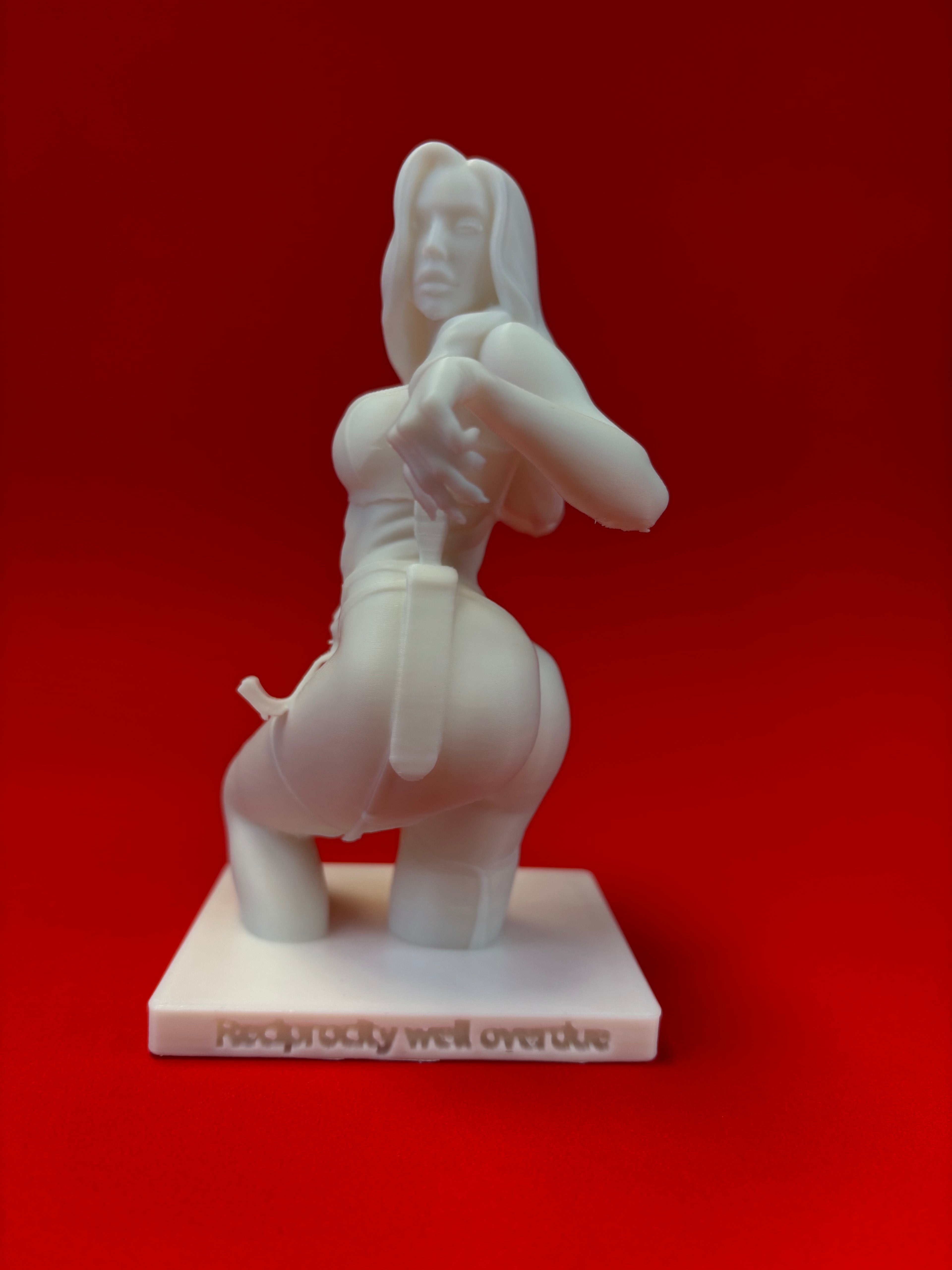 White figure on a red background