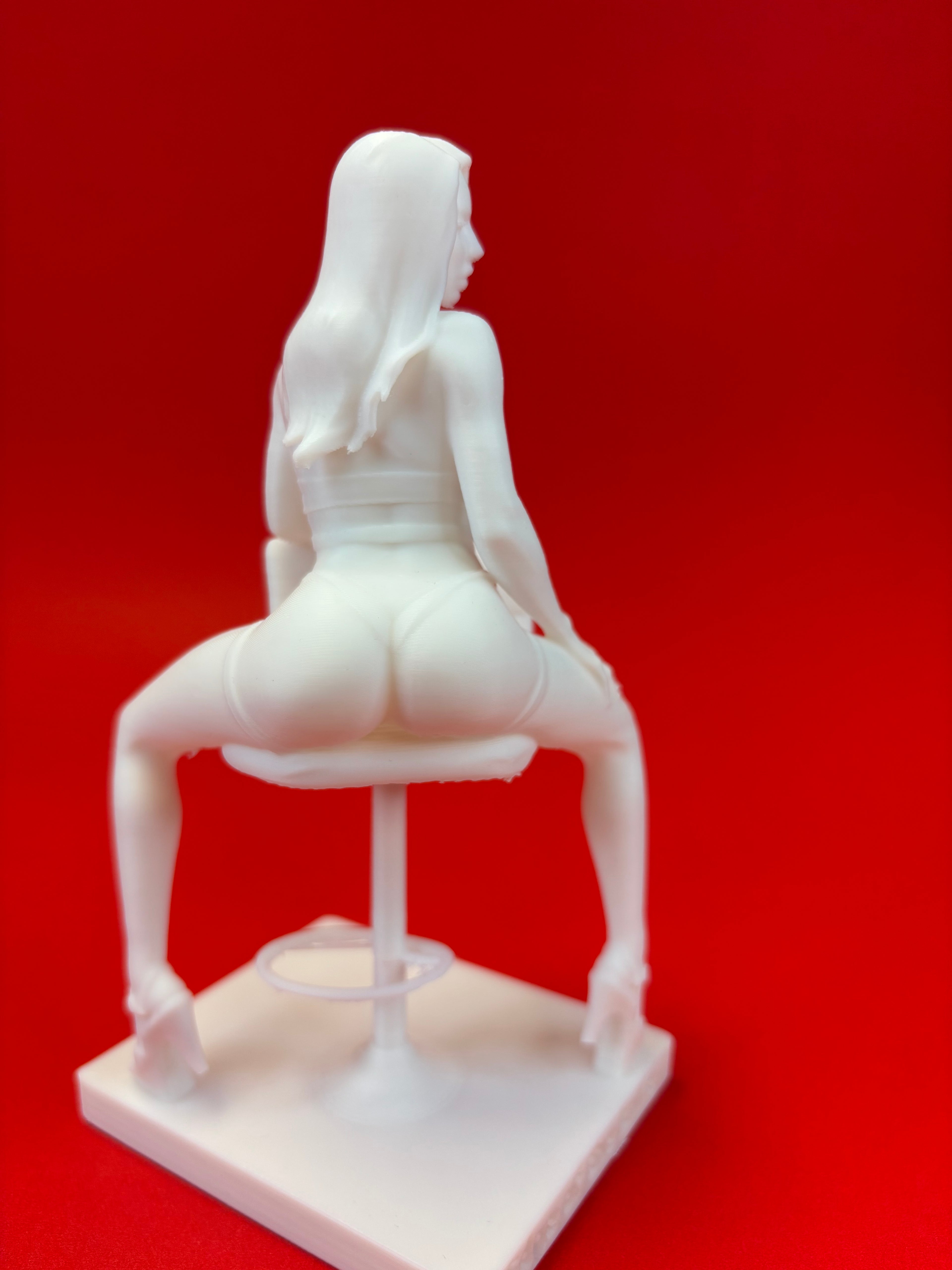 White figure on a red background
