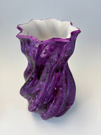 Purple glass sculpture styled vase