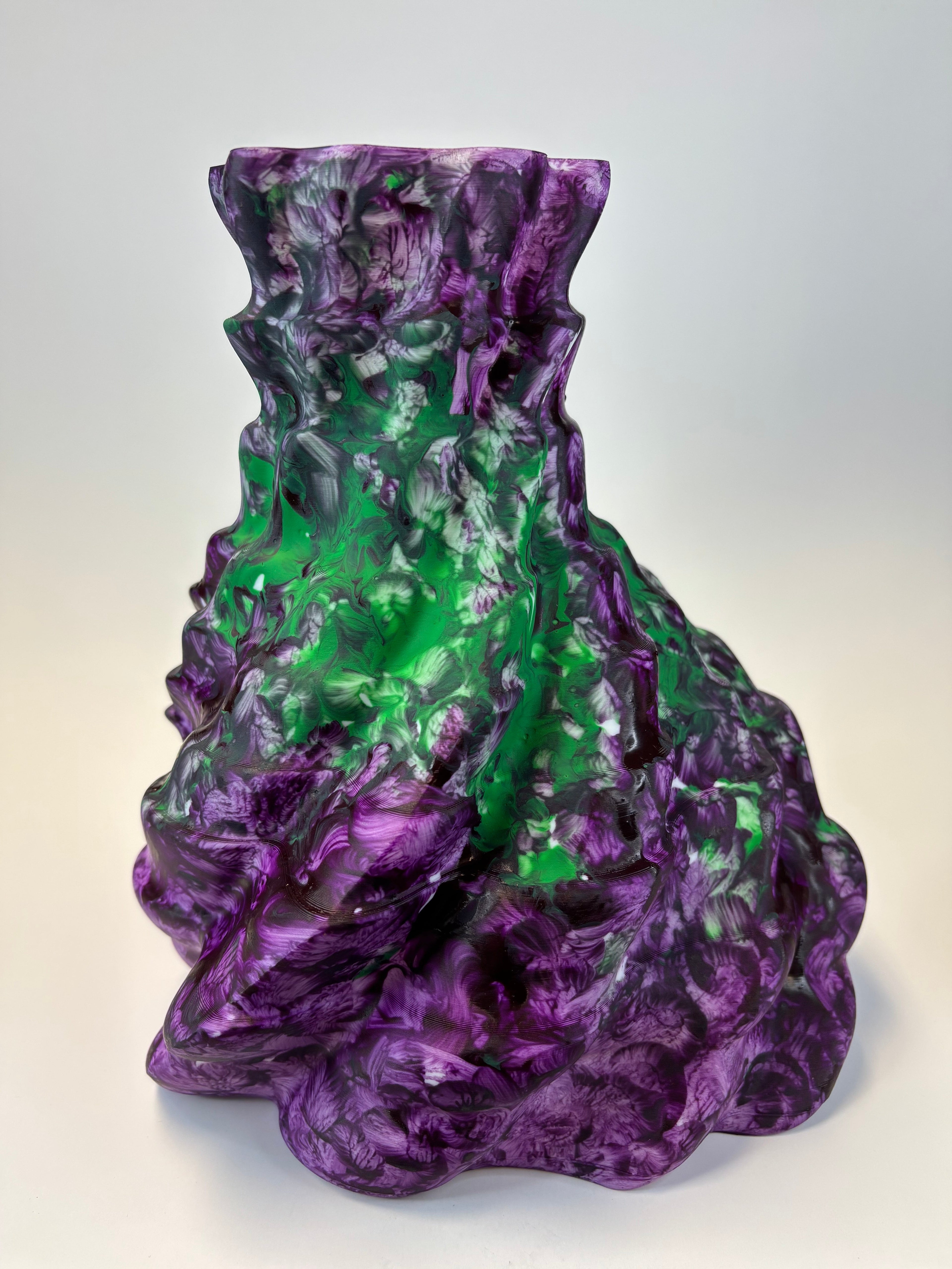Purple and green crystal rock styled vase.