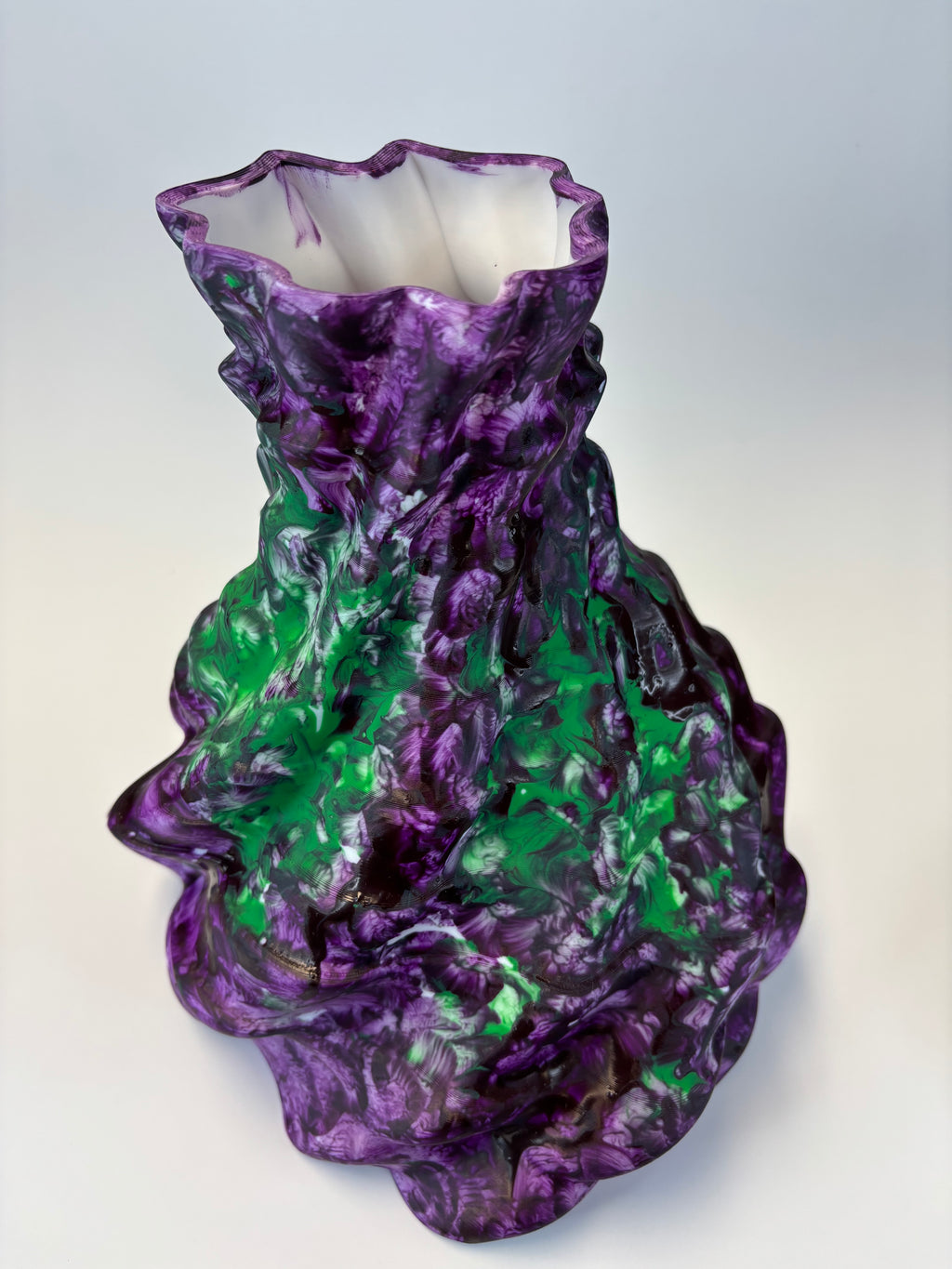 Purple and green crystal rock styled vase.